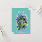 あじさい花ハッピーバースデー カード (正面/裏面インサイチュ)