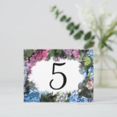 あじさい花フレームテーブル番号 ポストカード (スタンド正面)