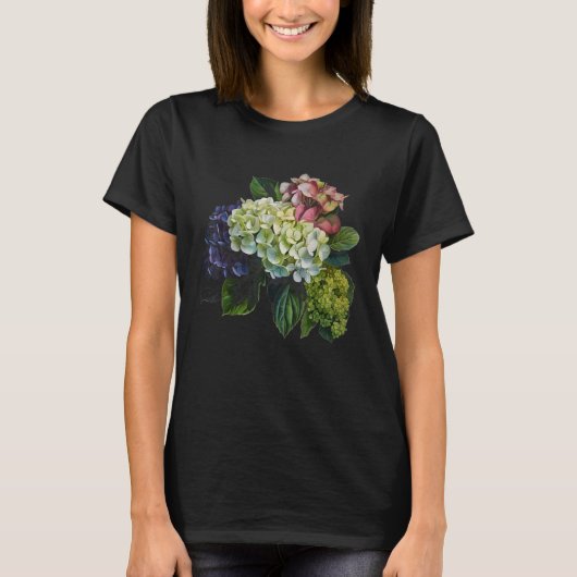 あじさい花フローラ愛好家 Tシャツ (正面)