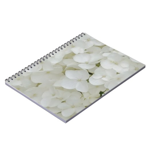 あじさい花フローラ白エレガント花 ノートブック (左側)