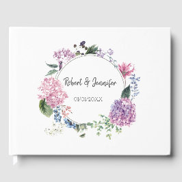 あじさい花リース結婚をテーマにした ゲストブック