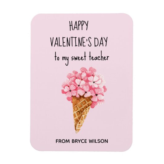 あじさい花先生のバレンタインデーフレキシブル マグネット (縦)