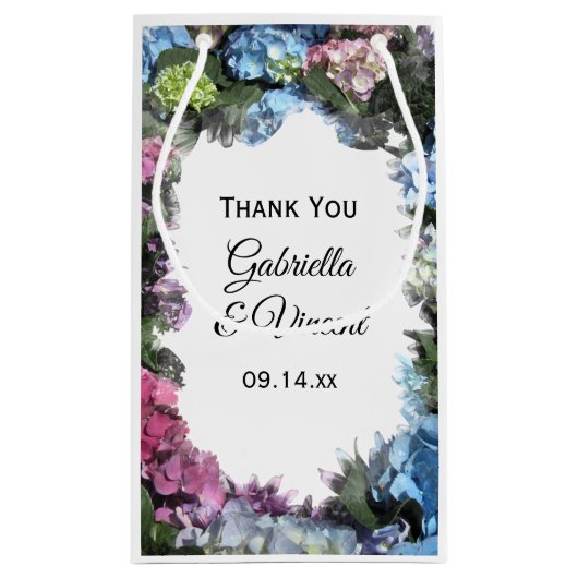 あじさい花枠結婚さんありがとう スモールペーパーバッグ (裏面)