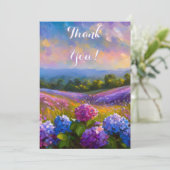 あじさい花畑オイル塗装サンキューカード サンキューカード (スタンド正面)