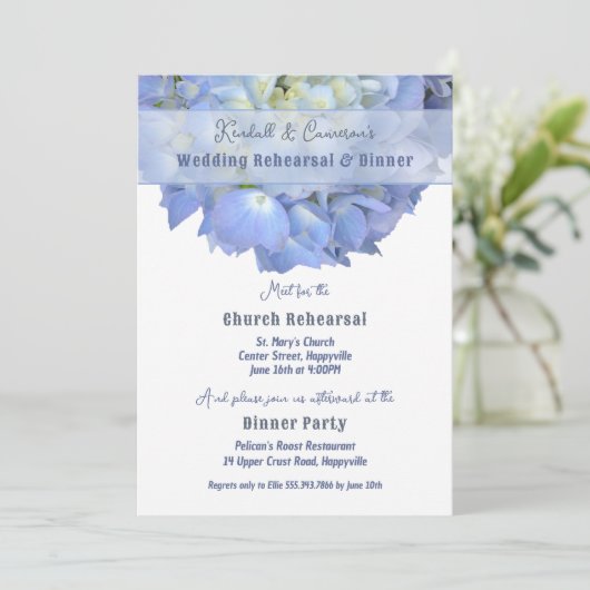 あじさい花結婚のリハーサルディナー 招待状 (スタンド正面)