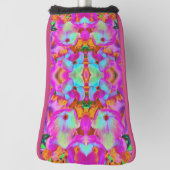 あじさい花花びらインAqua Magenta and Orange ゴルフヘッドカバー (回転90)