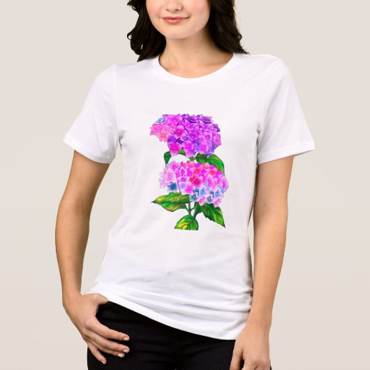 あじさい花 トライブレンドTシャツ (正面)