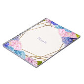 あじさい花&金ゴールド春フローラシック ノートブック (左側)