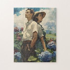 あじさい調和:ヴィンテージラブ ジグソーパズル