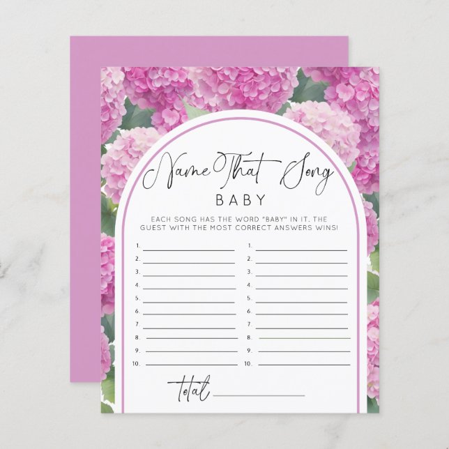 あじさい赤ちゃんシャワー名ソングゲーム (正面/裏面)