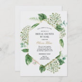 あじさい金ゴールドフレームブライダルシャワーバイメール 招待状 (正面/裏面)