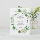 あじさい金ゴールドフレームブライダルシャワーバイメール 招待状 (スタンド正面)