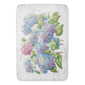 あじさい開花と木材 バスマット (正面縦)