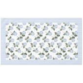 あじさい開花ブルーウォーター色フローラ テーブルクロス (正面(横))