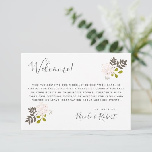 あじさい開花ボタニカル結婚ウェルカムゲスト 出欠カード (スタンド正面)