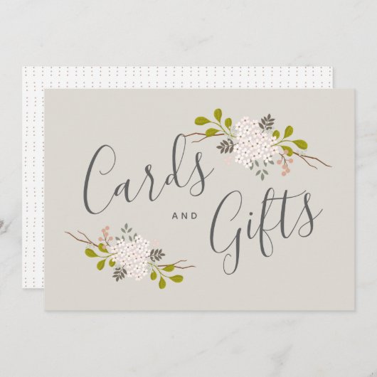 あじさい開花植物学結婚のギフトテーブルサイン 招待状 (正面/裏面)