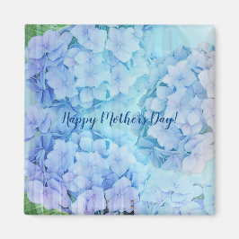 あじさい青い花とカスタム文字 マグネット