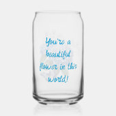 あじさい青い花と蝶 ガラス缶 (裏面)