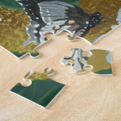 あじさい青い花と蝶 ジグソーパズル (側面)