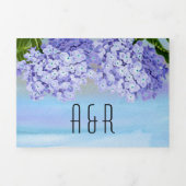 あじさい青い花の水色のフローラ結婚ズ 三つ折り招待状 (カバー)