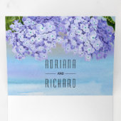 あじさい青い花の水色のフローラ結婚ズ 三つ折り招待状 (内部最初)