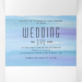 あじさい青い花の水色のフローラ結婚ズ 三つ折り招待状 (内部中)