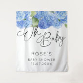 あじさい青い花オ赤ちゃんシャワー タペストリー (正面)