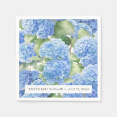 あじさい青い花男の子の赤ちゃんシャワー スタンダードカクテルナプキン (正面)