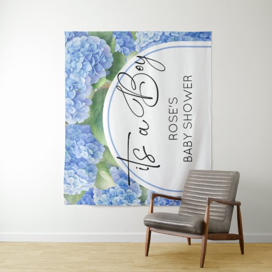 あじさい青い花男の子 タペストリー (インサイチュ)