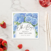 あじさい青い花Oh男の子ベビーシャワー スタンダードカクテルナプキン (インサイチュ)