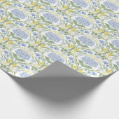 あじさい青と水仙とバラ ラッピングペーパー (角)