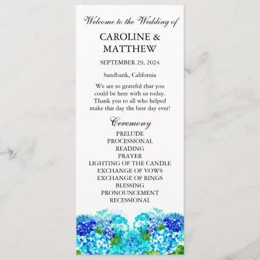 あじさい青フローラウォーター素朴カラー結婚ズ プログラム (正面)