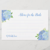 あじさい青フローラブライダルシャワーアドバイスカード (正面)