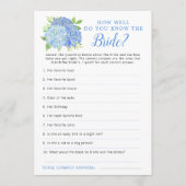 あじさい青フローラブライダルシャワーゲーム 招待状 (正面)