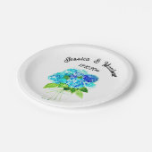 あじさい青フローラ水彩結婚式 ペーパープレート (アングル)