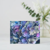 あじさい青考え花の絵葉書 ポストカード (スタンド正面)