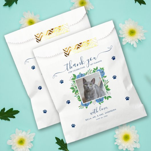 あじさい1カスタムフォトPET CAT Treat 結婚's フェイバーバッグ