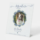 あじさい1写真シグネチャードリンク結婚サインのペット 台座サイン (正面)