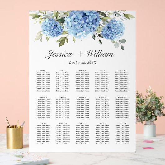 あじさい15テーブル座席表アクリル記号 アクリルサイン (ウェディング)