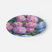 あじさい | ピンクとブルーの海岸花 ペーパープレート (アングル)