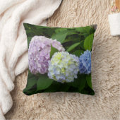 あじさい、ピンク色の花、青い紫の花 クッション (ブランケット)