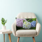 あじさい、ピンク色の花、青い紫の花 ランバークッション (椅子)