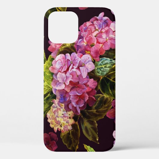 あじさい、暗く、シームレスな花のパターン。 Case-Mate iPhoneケース (裏面)