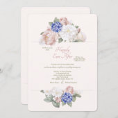 あじさい、牡丹、バラ第結婚2の 招待状 (正面/裏面)