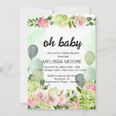 あじさびピンクのフローラセージ風船 招待状 (正面)