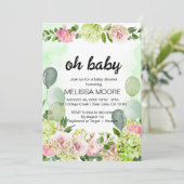 あじさびピンクのフローラセージ風船 招待状 (スタンド正面)