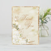 あじさエレガントい白金ゴールドフローラ結婚の  サンキューカード (スタンド正面)