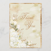 あじさエレガントい白金ゴールドフローラ結婚の  サンキューカード (正面)