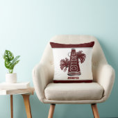 あずき色および白いメガホンのチアリーダーの枕 クッション (椅子)