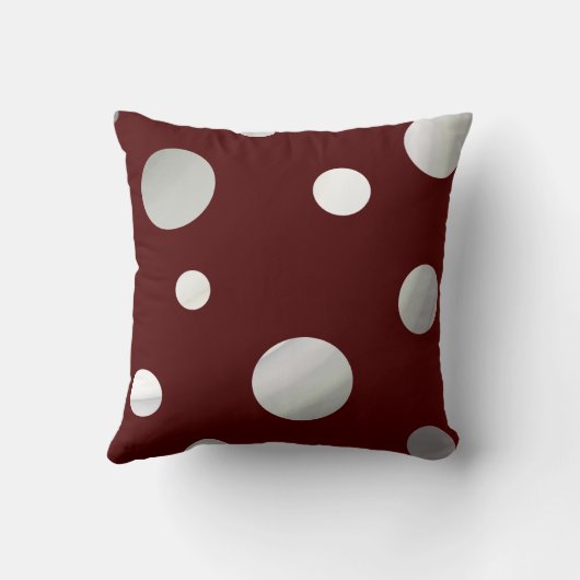 あずき色および白いメガホンのチアリーダーの枕 クッション (裏面)